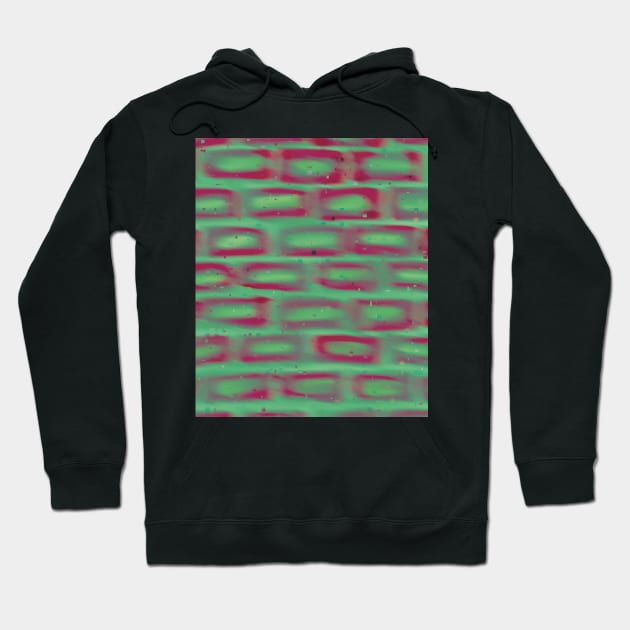 Trippy Glitched Brick Wall Pattern Hoodie by Jennggaa